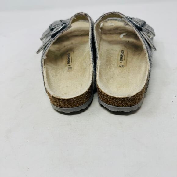 Birkenstock Arizona Wool Felt Gray Double Strap Sandals Size 41 EU 10 US - Picture 7 of 10
